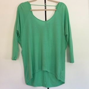 Green Express 3/4 length sleeve T-shirt